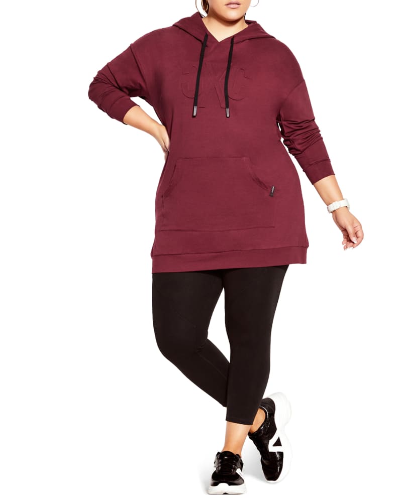 Front of a model wearing a size XXS HOODIE FIRE UP in Dark Cherry by CCX. | dia_product_style_image_id:252577
